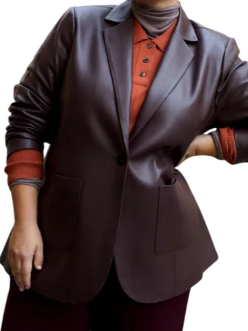 NWT Universal Standard Davis Leather Blazer - Size M 18/20